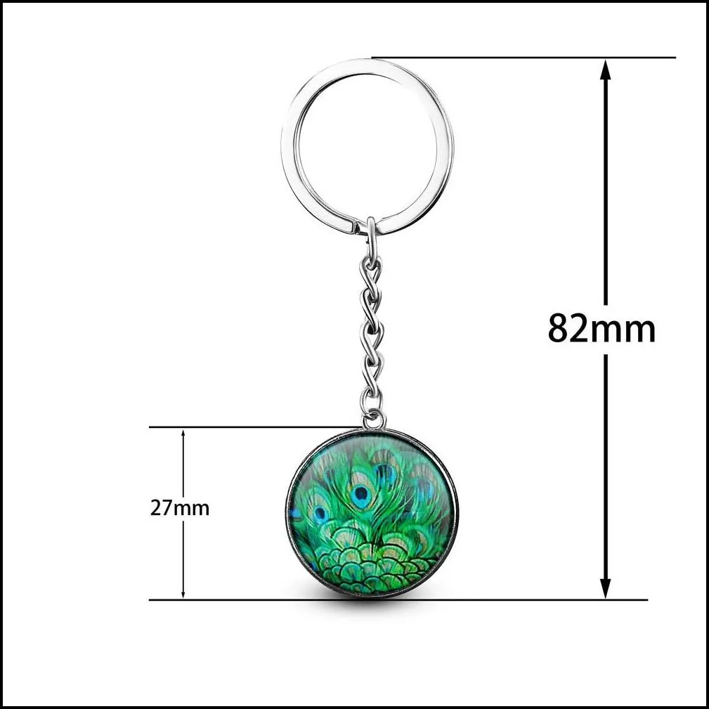 new design crystal keychain unique art peacock wiggling feather key holder handmade animal pattern keyring for women girls personalized