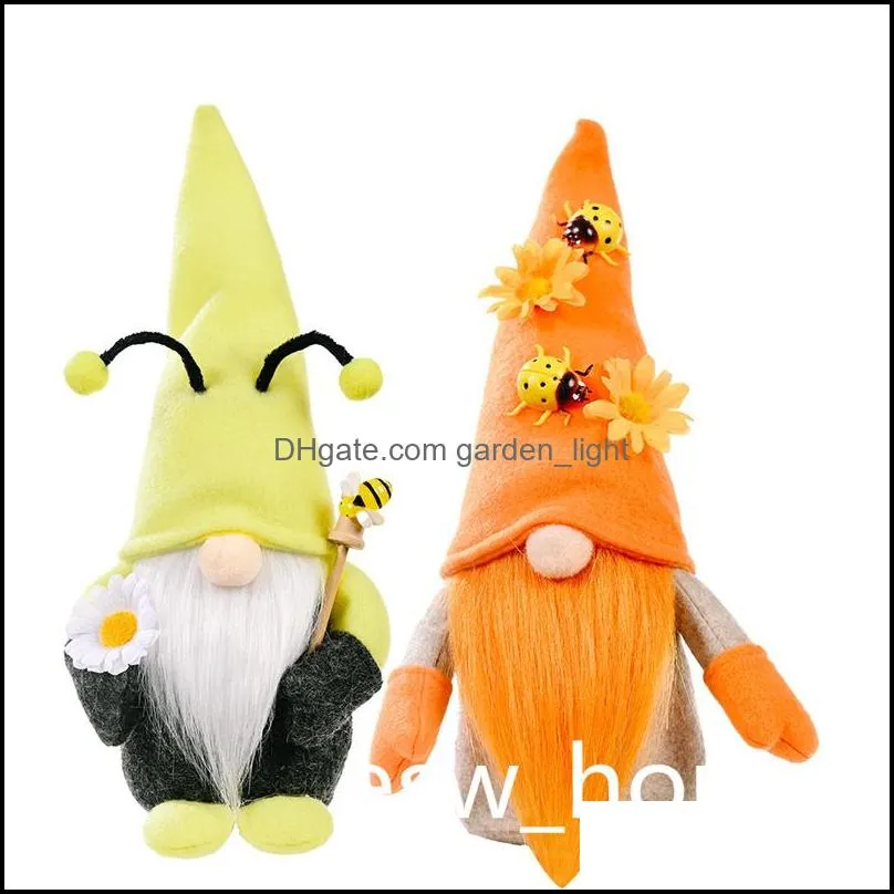 fall harvest thanksgiving party gnomes decorations autumn dwarf doll with sunflower ornaments