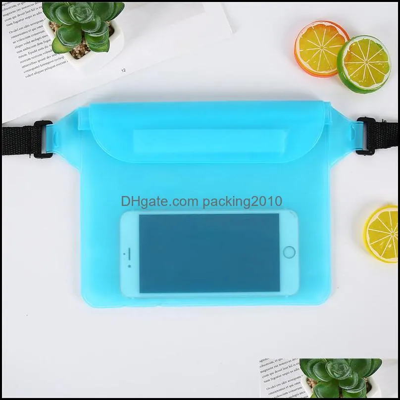 waist waterproof phone bag summer beach boat swimming waterproof pvc running touch screen mobile phone pouch