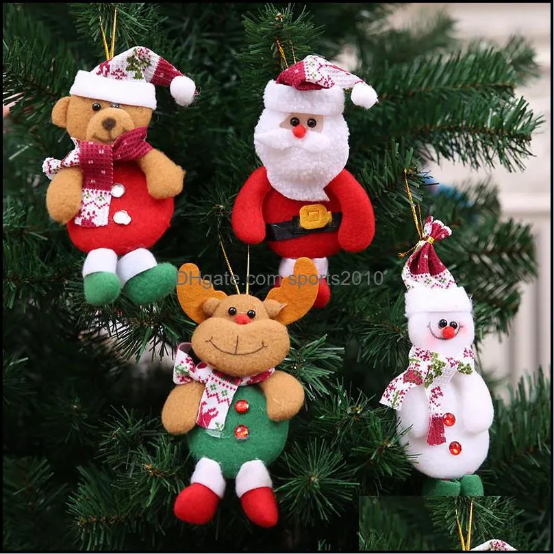 christmas tree decoration pendant santa claus snowman elk doll hanging ornaments xmas tree window hanging decoration