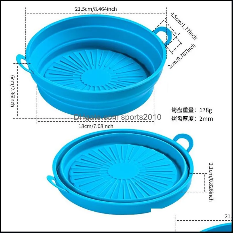 collapsible air fryer silicone baking pot replacement for paper liners easy clean foldable reusable 8 5 inch air fry tray