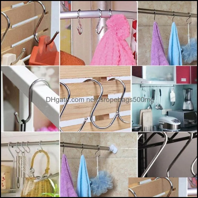 metal hanging hook s shape storage hook stainless steel home storage hanger bathroom racks kitchen bedroom accessory