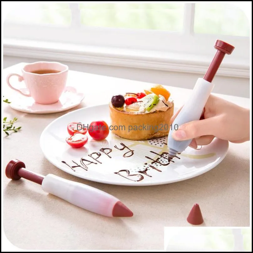 diy piping pen silicone cake biscuit baking chocolate tools cute multi color thickening clean easily mounting brush high quality 1 6gl