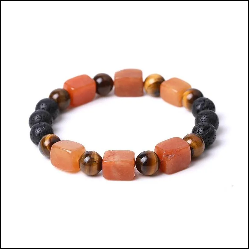 8mm lava stone reiki seven chakra natural stone strand bracelet diy aromatherapy essential oil diffuser bracelets for women men yoga buddha energy