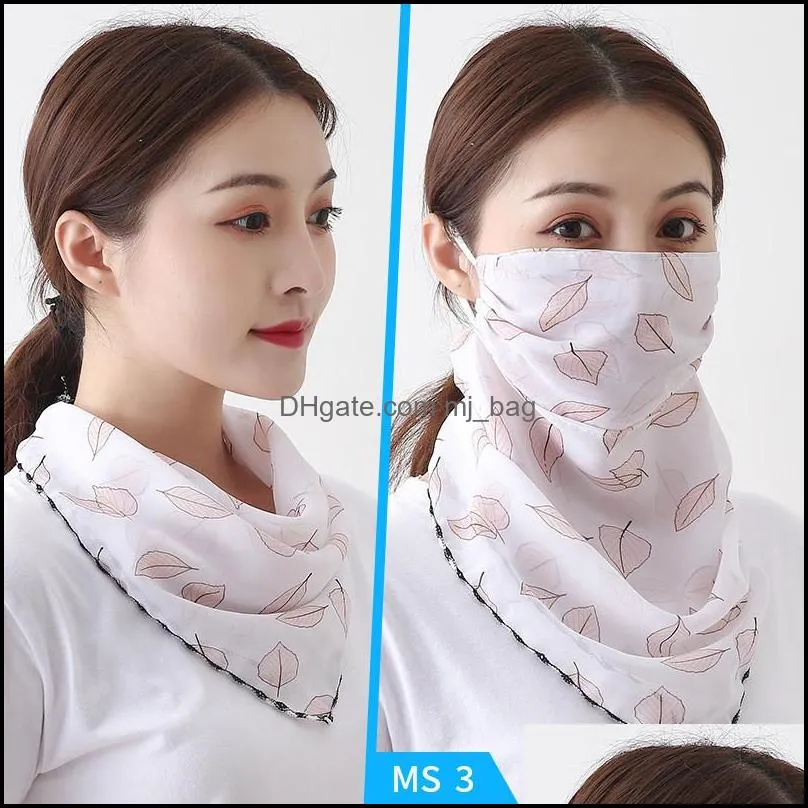 woman sunshade masks scarf chiffon veil ladies summer fashion beach turban dustproof masks veil 45 patterns