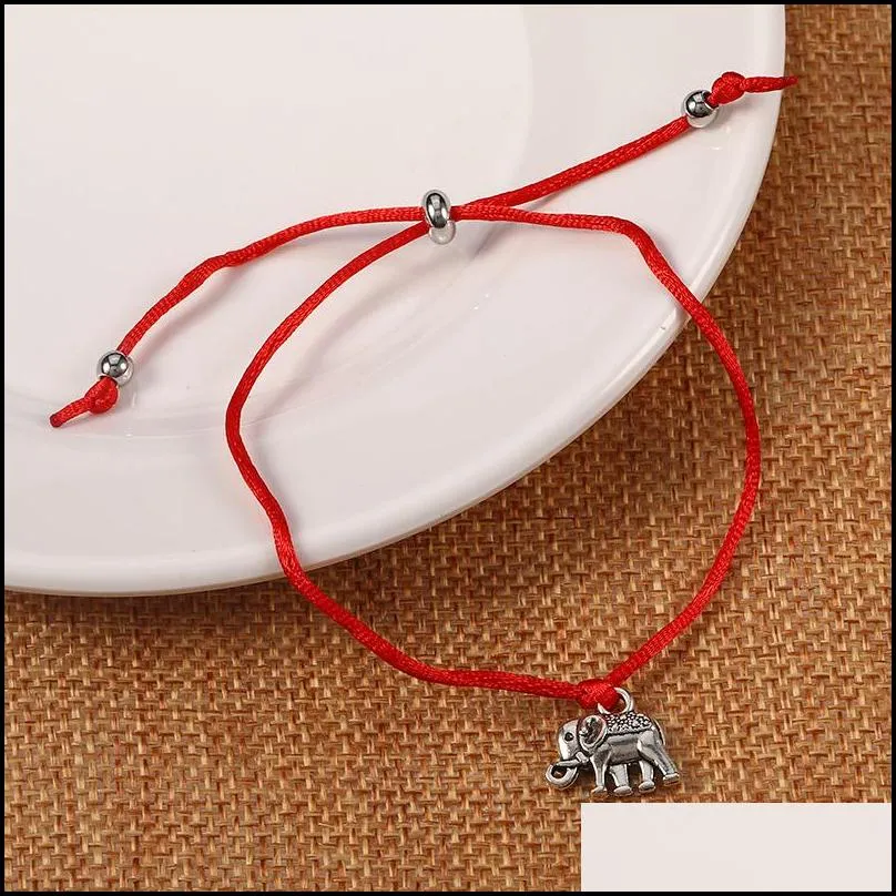 handmade 5 color wax rope braided charm bracelet for women men elephant life of tree friendship love turtle pendant bracelet with wish