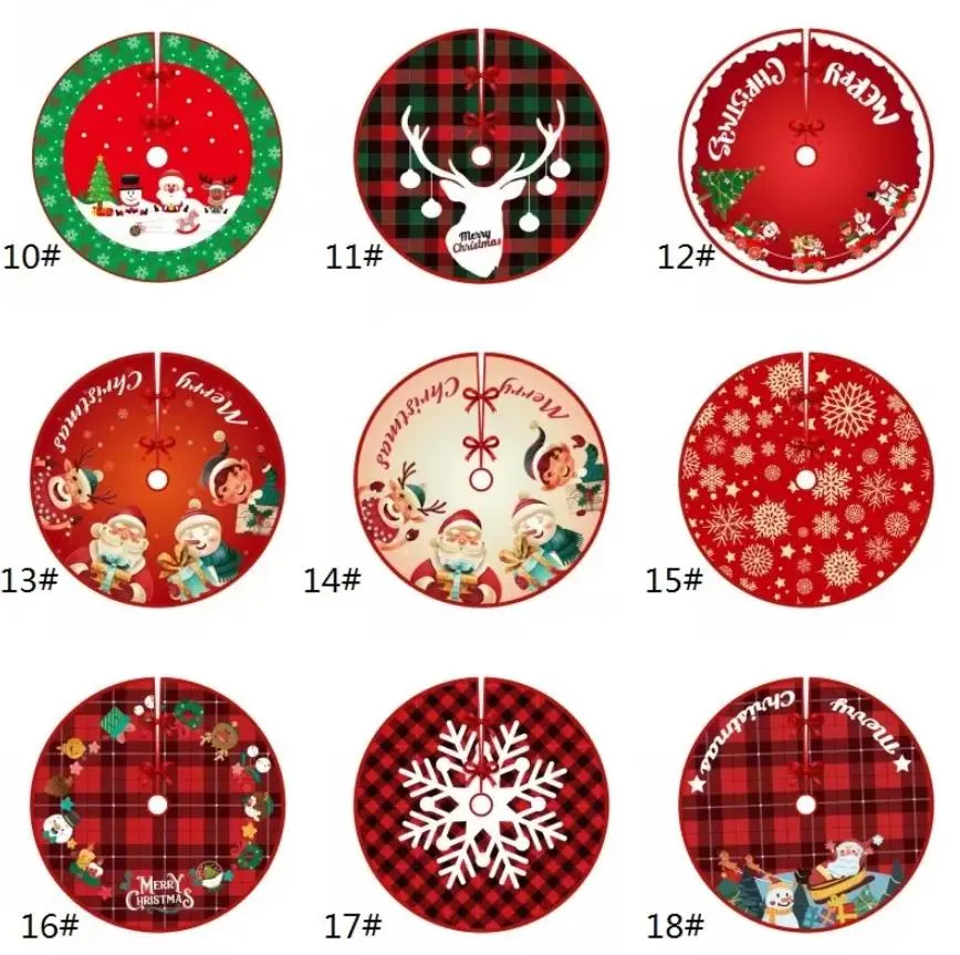 christmas tree skirt 24 patterns 90cm large size tree base cover mat for new year/ xmas