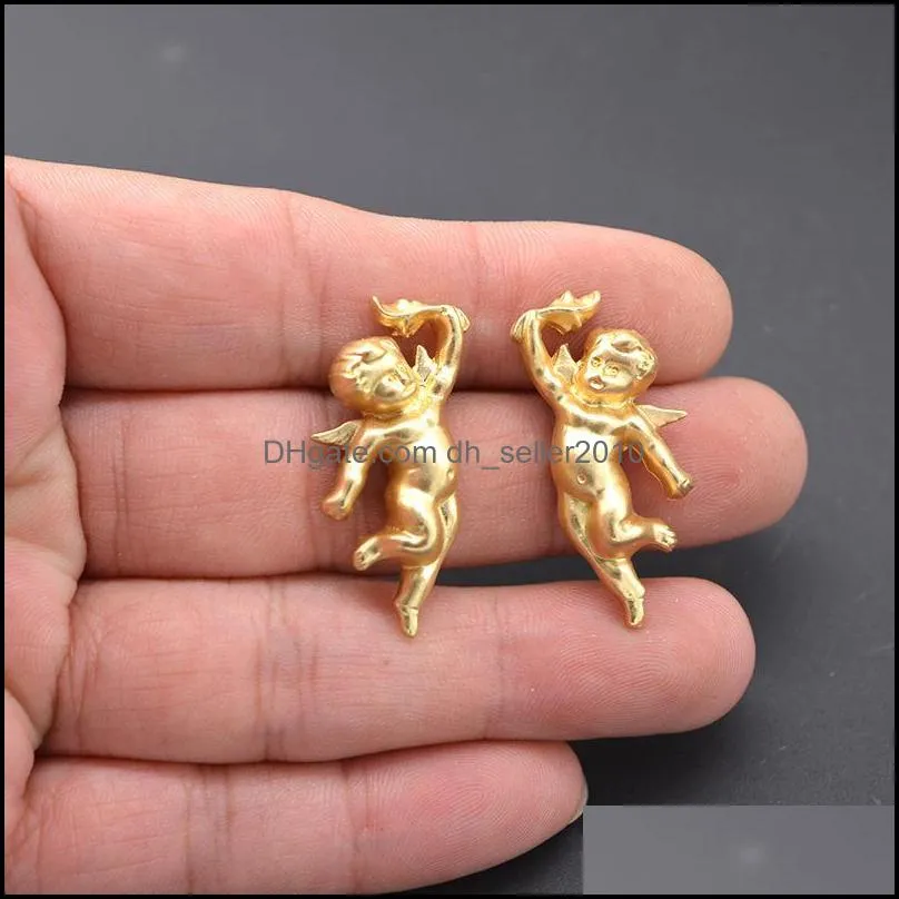 stud 3d angel earrings cupid baroque rococo for women girls