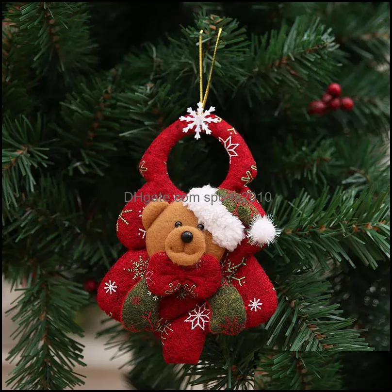 christmas tree decoration pendant santa claus snowman elk doll hanging ornaments xmas tree window hanging decoration