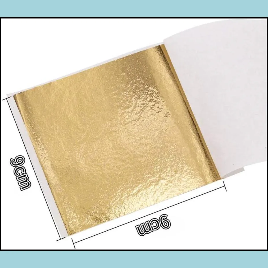 other arts and crafts 9x9cm 100 sheets practical k pure shiny gold leaf for gilding funiture lines wall handicrafts decoration