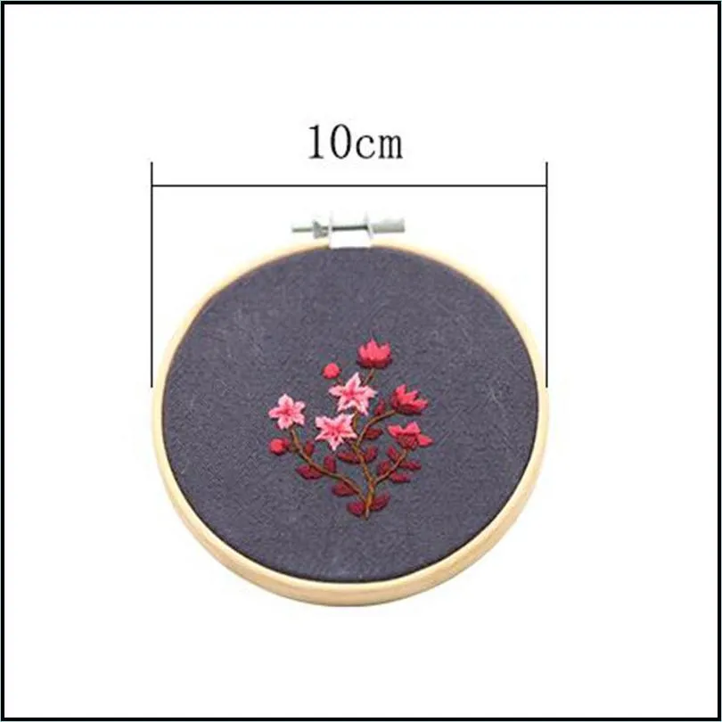 other arts and crafts beginner diy stamped embroidery starter kit colorful flowers plants pattern cloth threads tools decor artwork