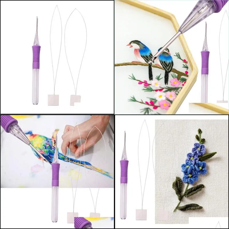 other arts and crafts handmade diy magic embroidery pen set thread punch needle kit knitting sewing stitching accessories durable