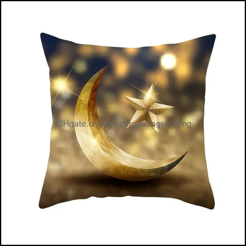 muslim ramadan pillowcase eid mubarak cushion cover moon star mosque print square pillow covers 18inch 40 patterns