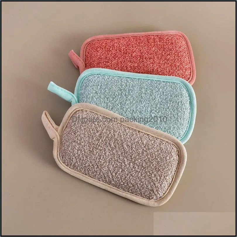 double sided kitchen magic cleaning sponge scrubber sponges dish washing towels scouring pads bathroom brush wipe pad 5501 q2