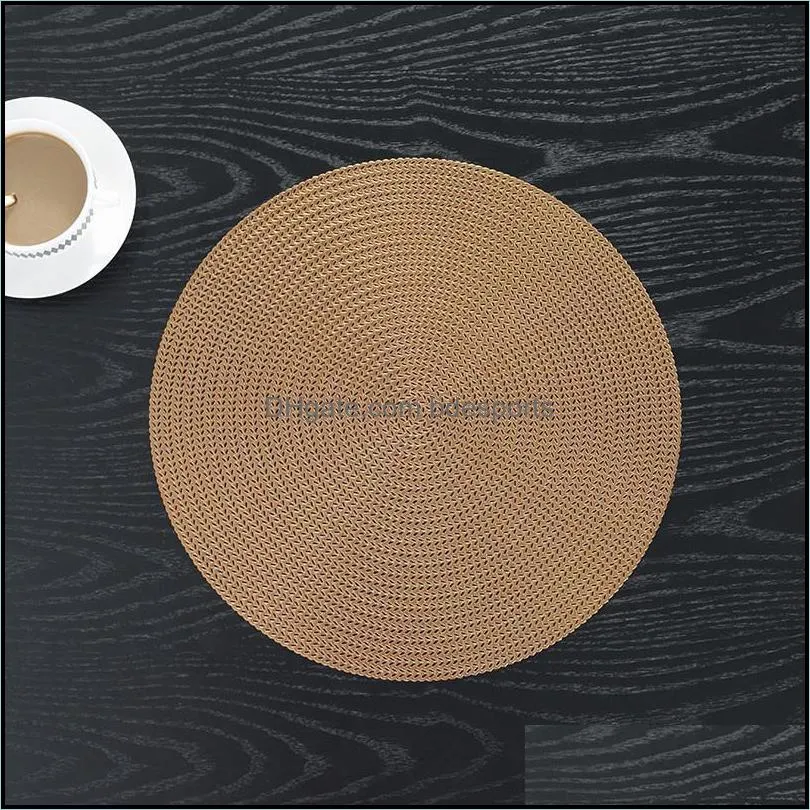 38cm round pvc placemat kitchen dining table mats steak pad antiscalding insulation pads ins nordic hotel restaurant home decor 615