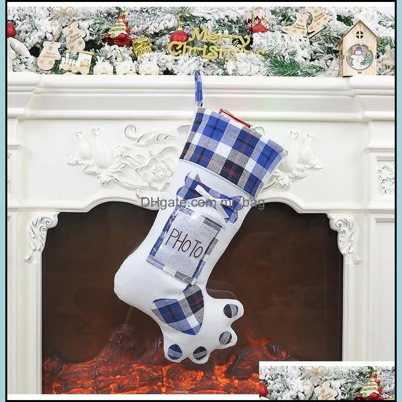 christmas stocking gift bag christmas tree ornament socks xmas stocking candy bag home party decorative items shop shopwindow