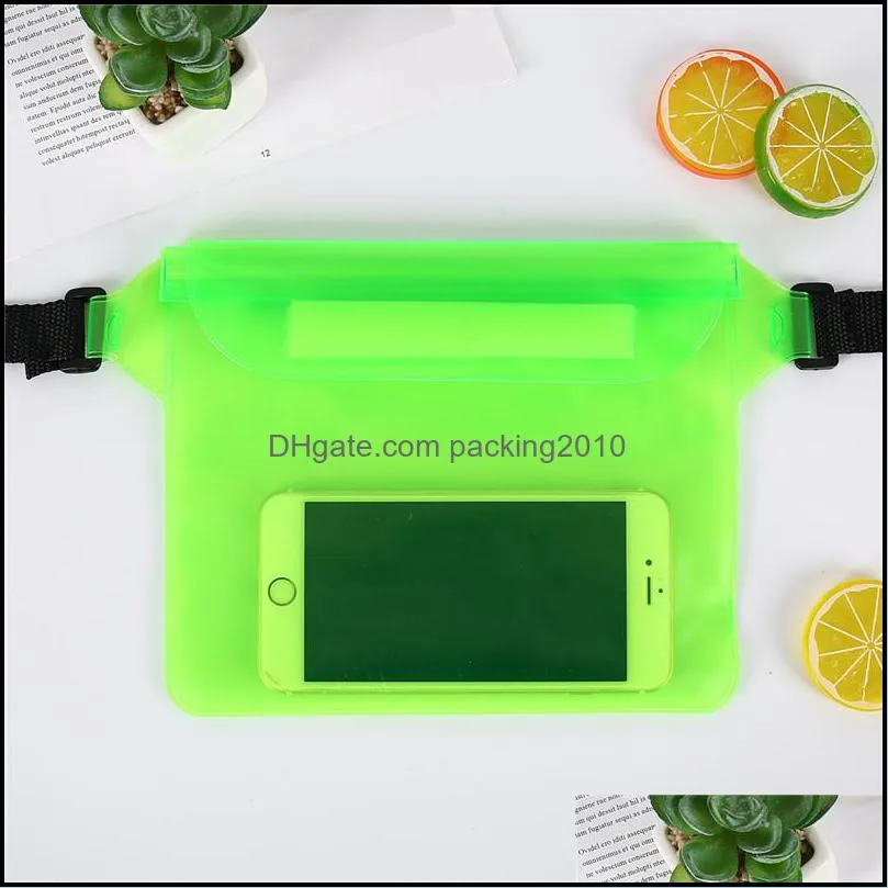 waist waterproof phone bag summer beach boat swimming waterproof pvc running touch screen mobile phone pouch