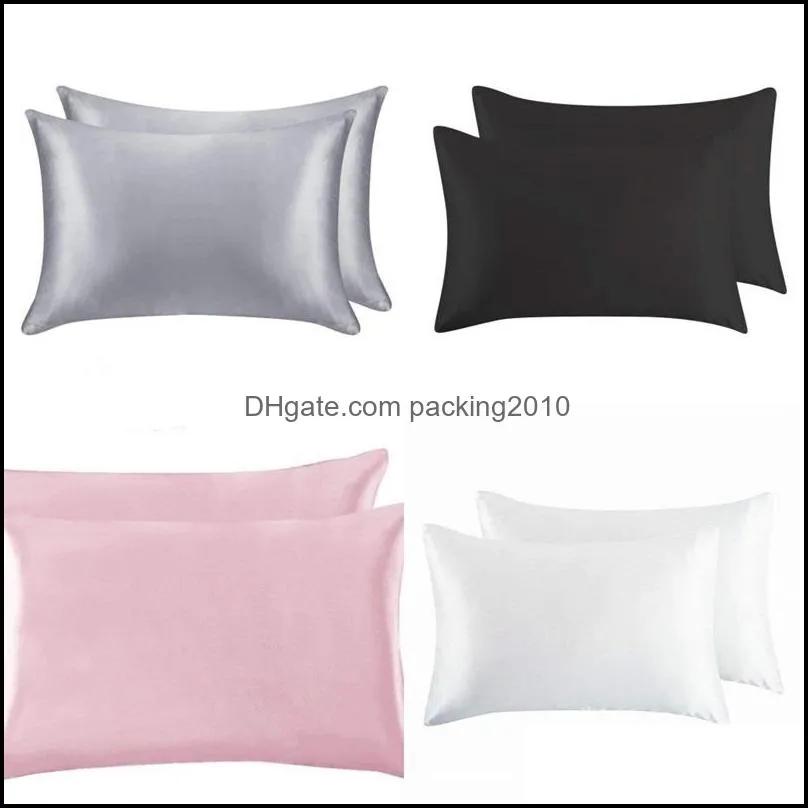 multi pure colour pillow case satin soft square polyster home sofa bed car bedding decoration throw pillows new arrival 6 29nk l2