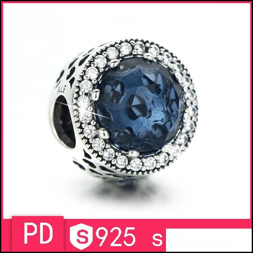 925 sterling silver  bracelet beads cattle eye blue ocean heart handmade beads diy accessories strip crystal beads232p