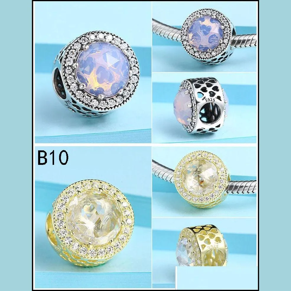 925 sterling silver  bracelet beads cattle eye blue ocean heart handmade beads diy accessories strip crystal beads232p