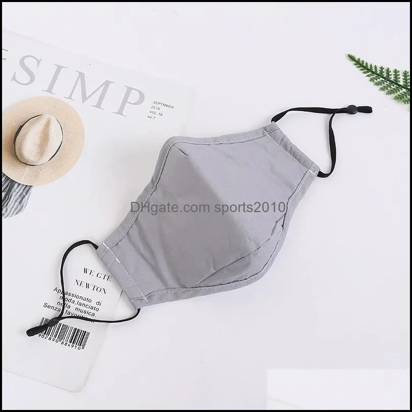 fashion unisex cotton face masks with breath valve pm2 5 mouth mask antidust reusable fabric mask 1707 t2