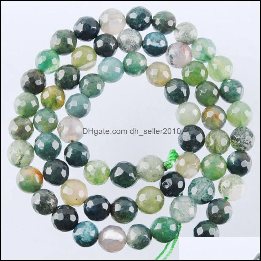 natural algae tribe agate faceted stone spacer loose beads 4 6 8 10 12mm jewelry making for bracelets 15 5inches by921