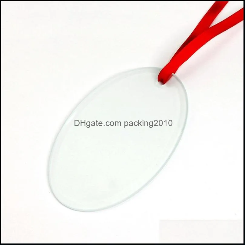 sublimation blanks glass pendant christmas ornaments 3 5inch single side thermal transfer ornament customized diy pendants 4971 q2