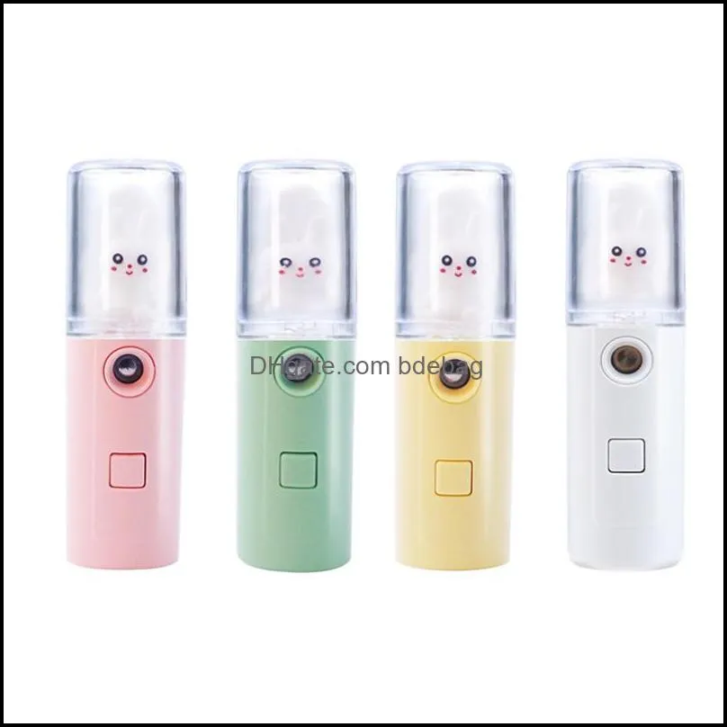 cold spray water supply instrument 11 7cm ubs rechargeable cosmetic facial humidifier women rabbit face steaming devices abs 7 8cl