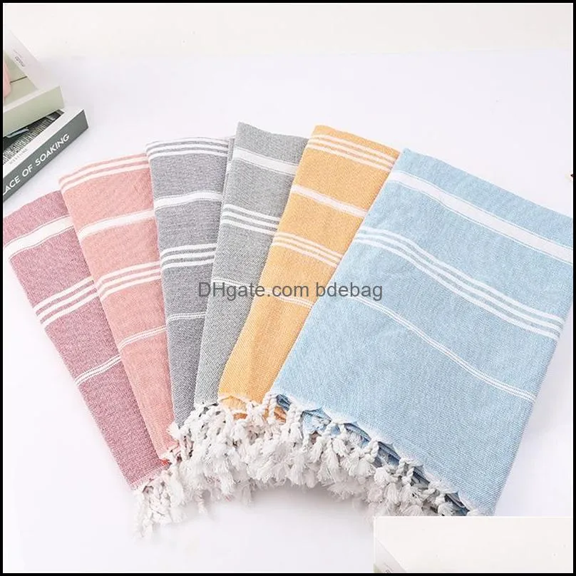 multi purpose good absorbent towel multicolour polyester cotton turkish tassels beach towels shawl scarf yoga mat tapestry 28 12sp