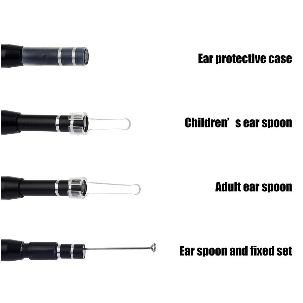 epack in ear cleaning endoscope spoon mini camera ear picker  visual mouth nose otoscope support android pc