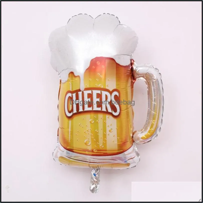large aluminum film foil balloon two colors beer glass crown air balloons birthday wedding bridal party decoration 2 3ch l2