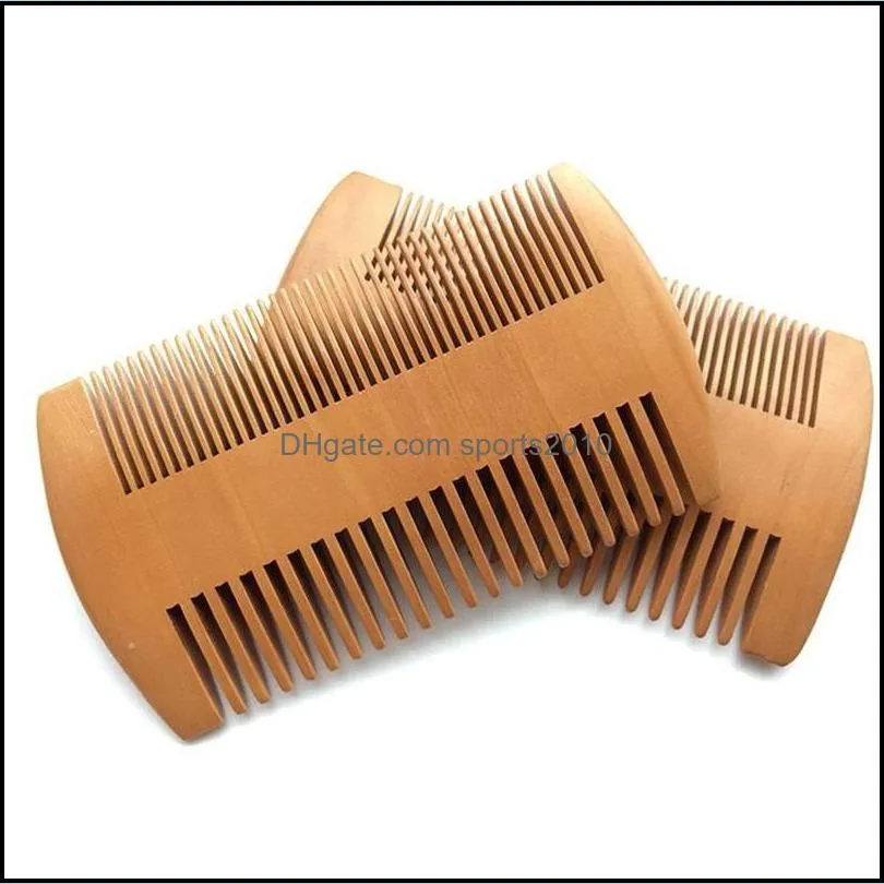 thick wood beard combs burlywood double sided care hair comb narrow hairdressing styling brush pocket barber household 1 85my f2