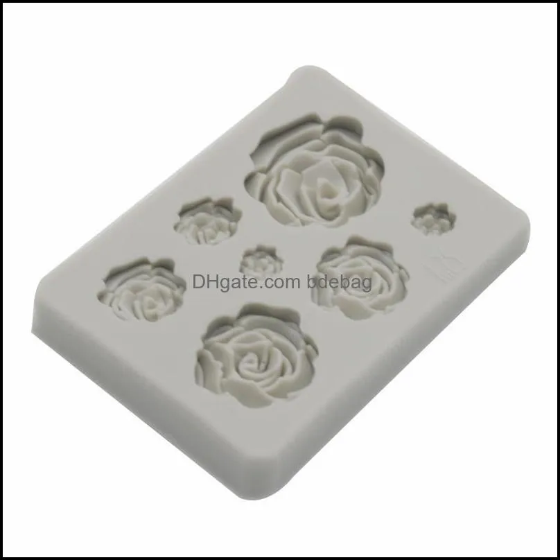 diy handmade soap chocolate mold silicone 3d rose flowers shape baking moulds cake decoration molds 2 pure colors 1 98ty e1