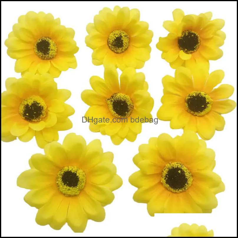 single sunflower table ornaments cake arts crafts decor simulation flower wedding celebration fake sunflowers home arrival 0 1ys