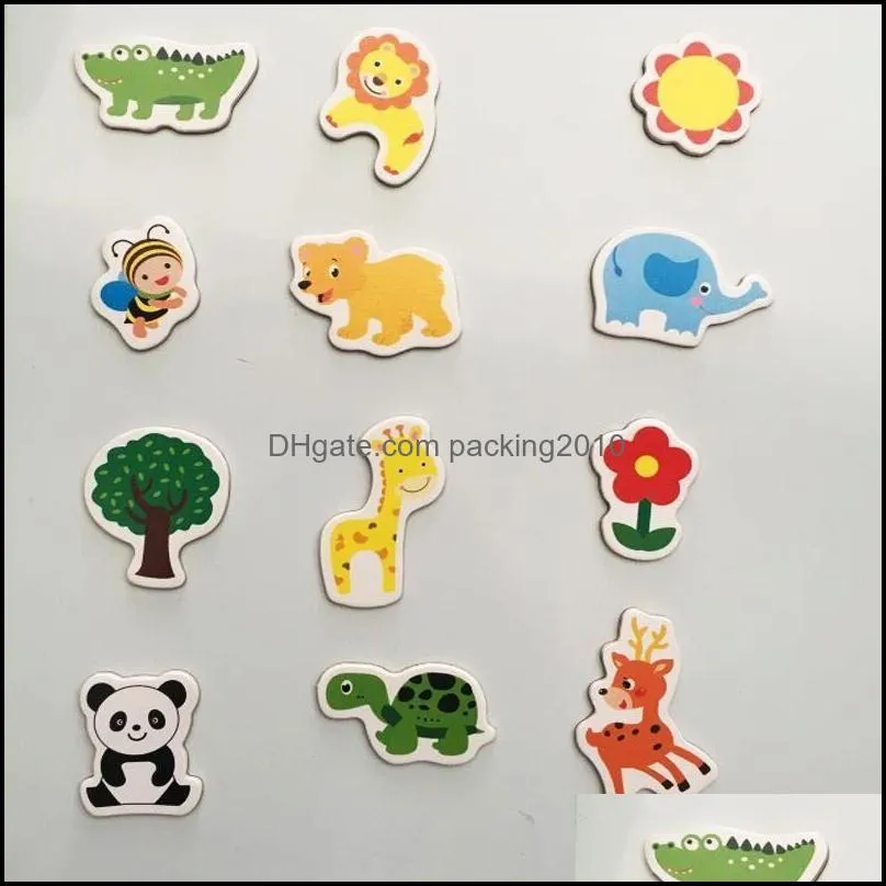 cartoon animal plant 35cm magnetic sticker wooden letter stickers magnetics poster sun phone decorative fridge board 0 1xs c2