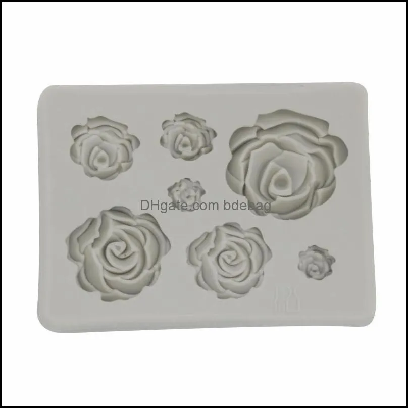 diy handmade soap chocolate mold silicone 3d rose flowers shape baking moulds cake decoration molds 2 pure colors 1 98ty e1
