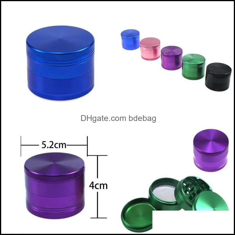 aluminium alloy household herb grinder 50mm grinders manual metal cigarette mill solid multicolor 4 layers 17 5ls d2