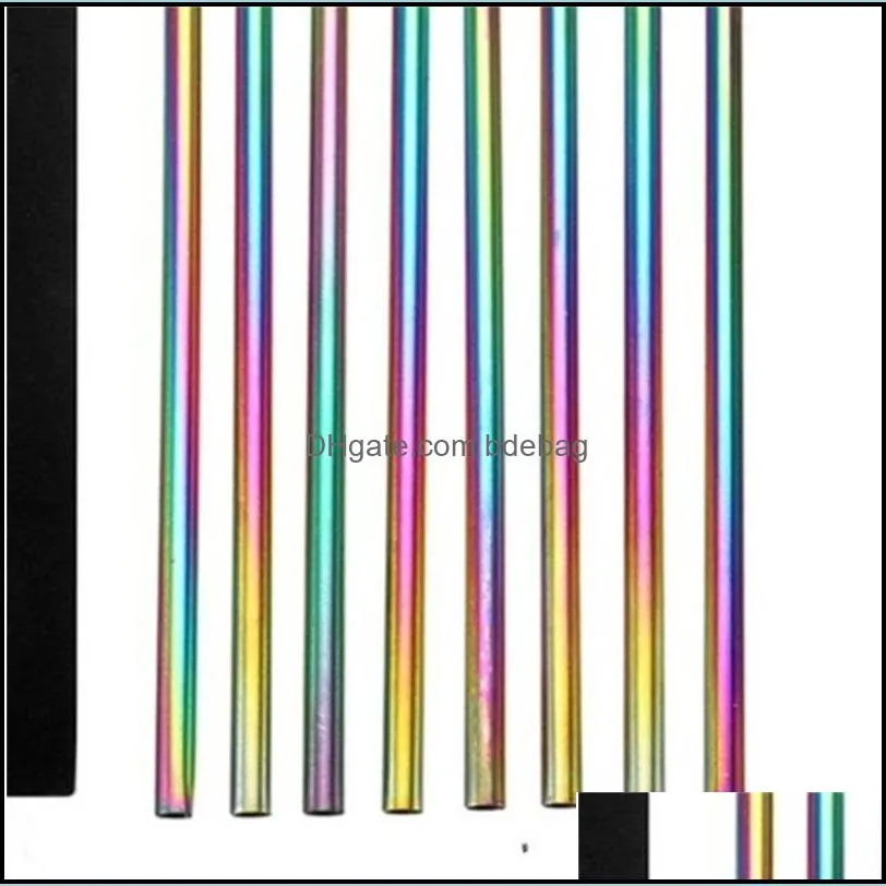 stainless steel straws suit color drinking water 215x6mm tubularis with cleaning brush suction tube set bar curved straight 13jm f2