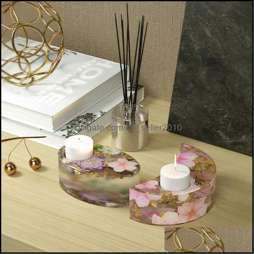 tealight candle holder resin molds moon heart oval shape tea light base silicone mould for resin plaster cement concrete