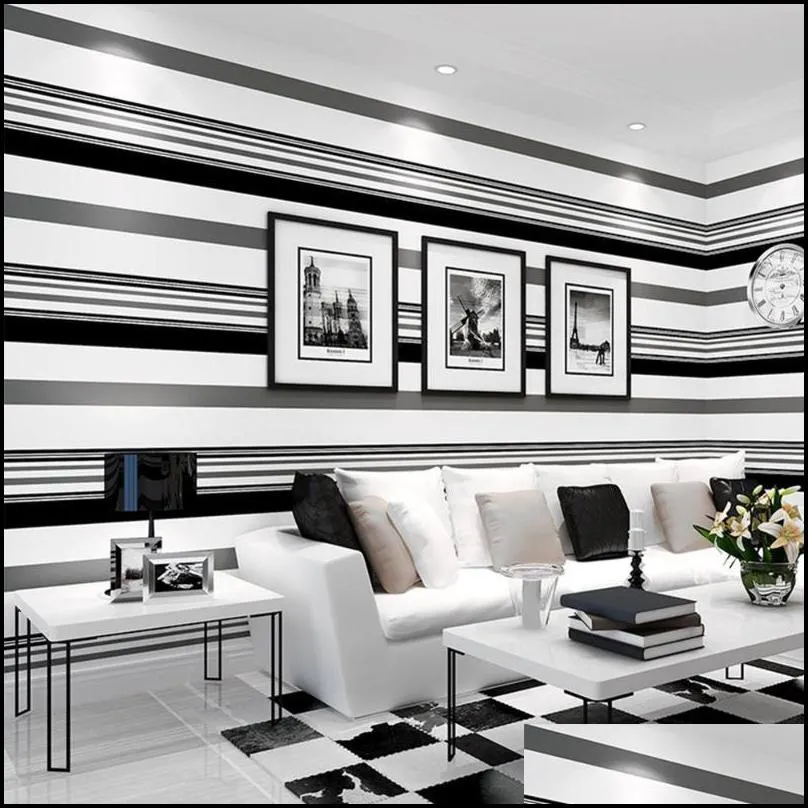 wallpapers white black grey wallpaper modern vertical stripes wall paper tv background living room covering mural for girl boy bedroom