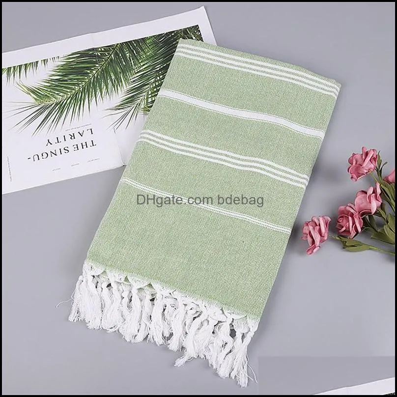 multi purpose good absorbent towel multicolour polyester cotton turkish tassels beach towels shawl scarf yoga mat tapestry 28 12sp