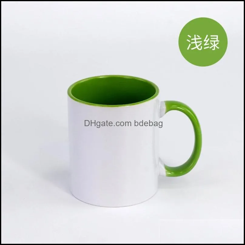 blank sublimation ceramic mug color handle inside cup by ink diy transfer heat press print sea hhc6845 1780 t2