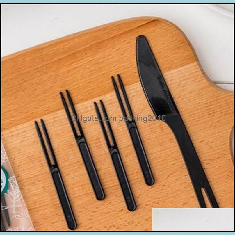 disposable knife fork tableware suit plastic dinnerware kit mid autumn festival moon cake dinner service set sell well 0 17bq j1