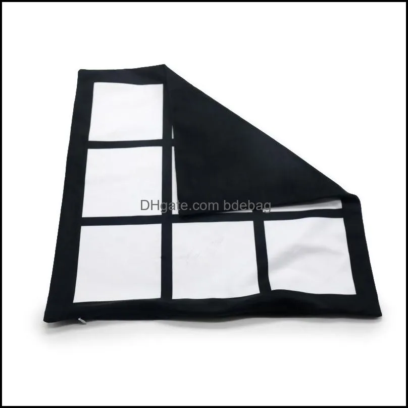 blank sublimation pillow case 40x40cm black grid heat transfer throw cushion cover home sofa pillowcases cca12601 60pcs 70 v2