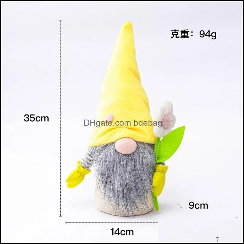 mothers day gnomes party giftspring flowers dwarf home decoration handmade faceless plush doll bee festival desktop ornament 1373 v2
