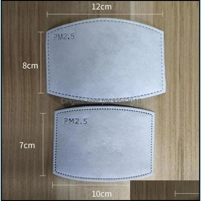 pm2 5 filter for face mask gasket replaceable breathable 5 layers activated carbon paper pad for anti haze dust cover outdoor work 73