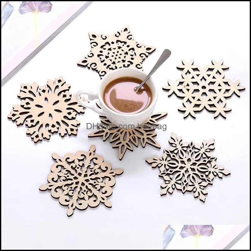 snowflake mat woodiness hollowing out wood cushion heat insulation thermal protection bowl disc teacup pad anti scalding non slip 0 8rh