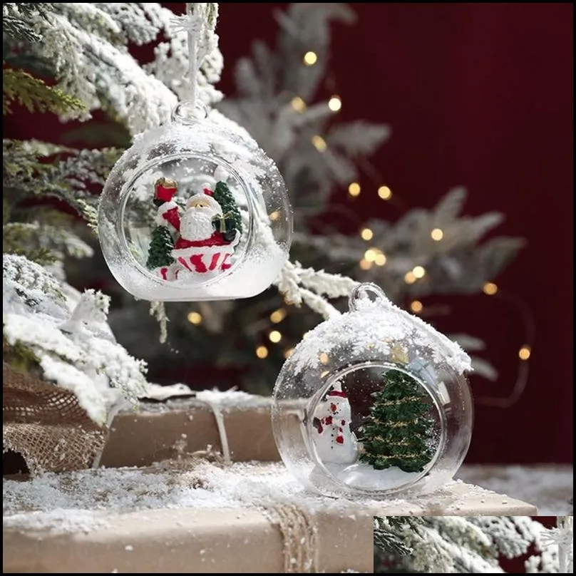 christmas decorations decoration transparent glass ball ornament star shaped pendant iron bell xmas tree diy decor for home kids party