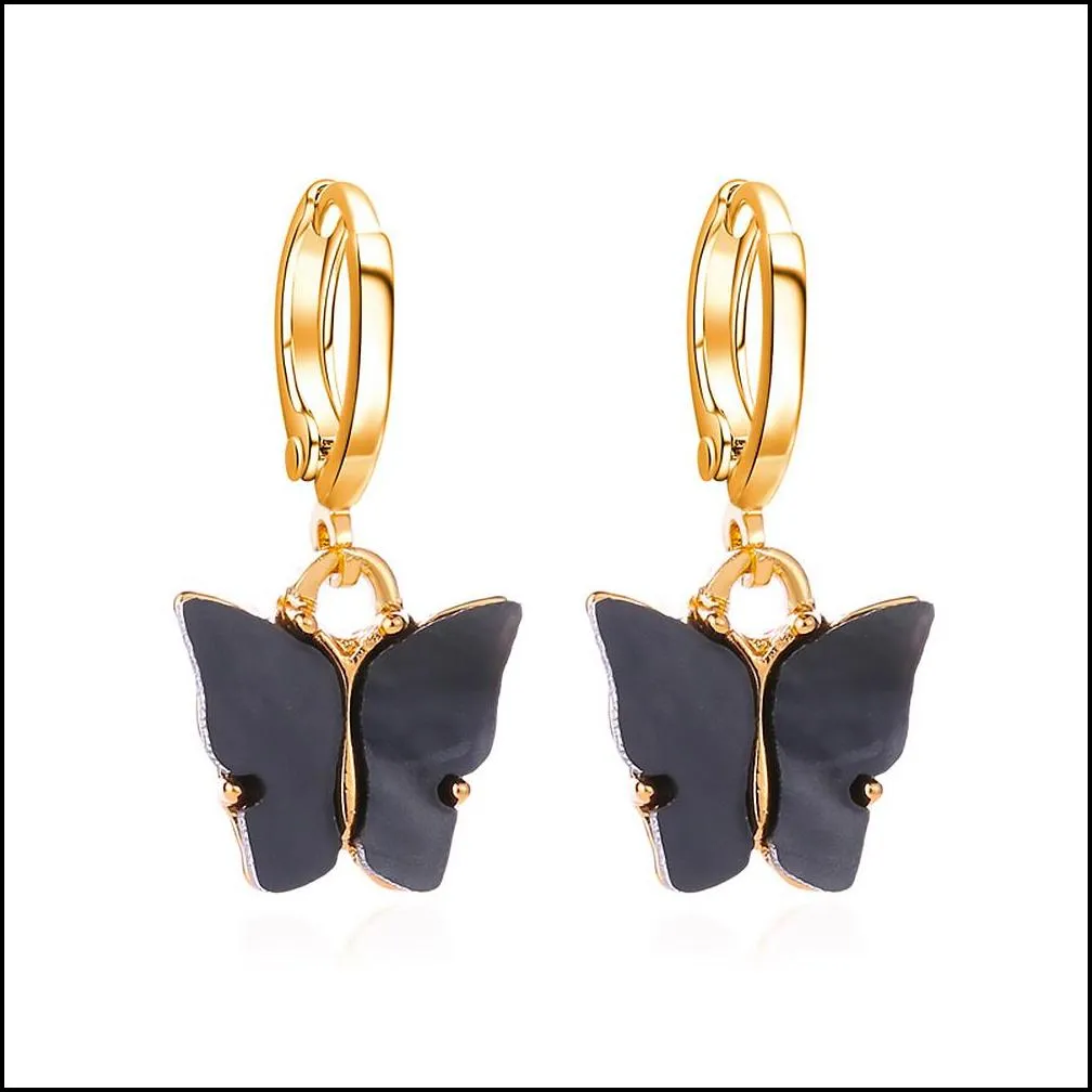butterfly earrings shiny crystal street style drop earrings korean fashion dangle earrings jewelry for women gifts