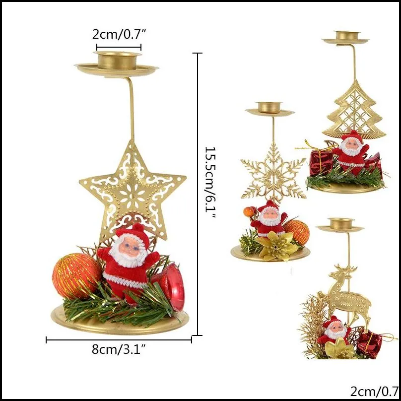 christmas decorations navidad xmas candle holder tree candlestick table ornament for year party dinner 220914